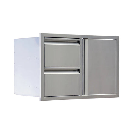 Outdoor Kitchen BBQ Island Door Drawer Combo Drawer Slides Stainless Steel Cabinets SUS 304 Modern Original Color Fireproof