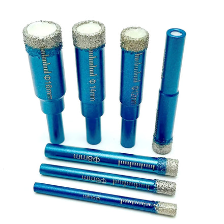 6-16mm Dry Drill Bit for Ceramic/Marble/Granite/Glass Tiles Brazed Diamond Core Bit Shank for Dry Drilling