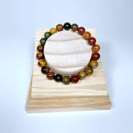 Wholesale 6mm 7a Stone Beads Round Bracelet Healing Natural Red Picasso Jasper Bracelet