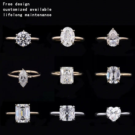 Starsgem Customized Fancy Shape Women's 14k 18k Gold Moissanite Diamond Women Luxury Wedding Ring for Women