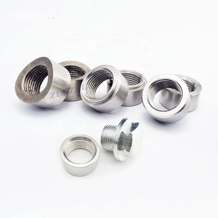 304 Stainless Steel O2 Oxygen Sensor Curve Notched Nut Bung M18 X 1.5 Threads Durable and Never Fade