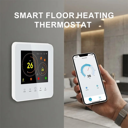 Smart Tuya WiFi 220V Underfloor Heating Thermostat 16A Electric Temperature Controller TFT Color Screen Works Alexa Google Hotel