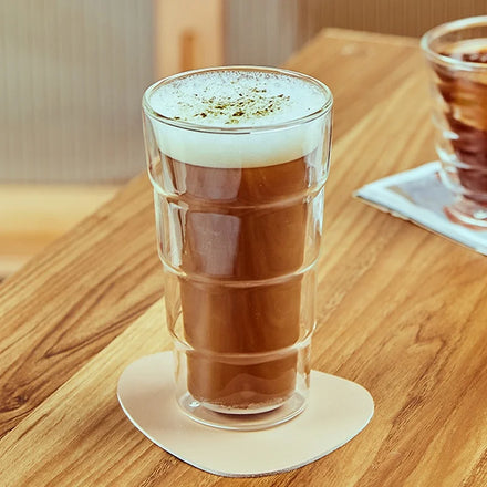 Koi Wholesale High Temperature Resistant Coffee Fruit Juice Water Drinking Double Layer Crystal Coffee Glass