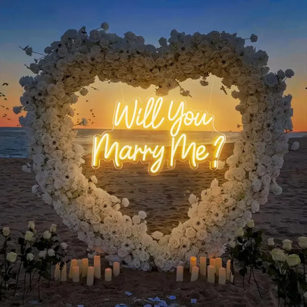 Winbo Will You Marry Me Neon Sign for Romantic Proposal Wedding Decoration Dimmable Led Signs Custom Acrylic Logo Neon Lights
