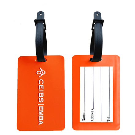 OEM Custom 3D Embossed Logo Soft PVC Multi Colors Durable Fashion Style Standard Size Baggage Tag Luggage Accessory