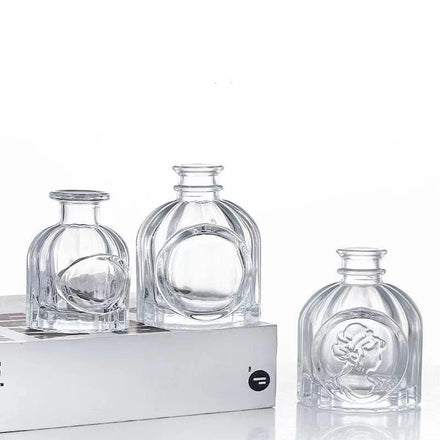 Wholesale Empty Glass Reed Diffuser Bottles 100ml Diffuser Jars With Caps and Black Rattan Sticks Set