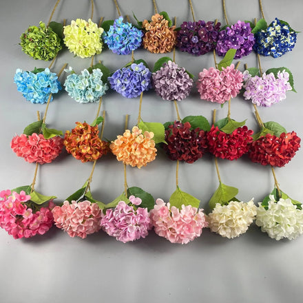 Wedding Decorative Single Stem Silk Hydrangeas Artificial Flowers Hydrangea in Bulk Sale
