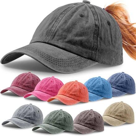 Female Vintage Leopard Pattern Ponytail Hole Backless Baseball Cap 100% Cotton Custom Logo BSCI Factory Ladies Various Options