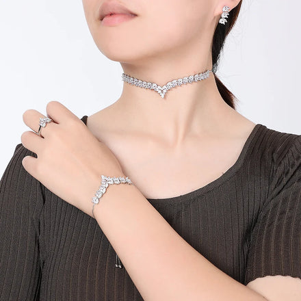 Fashion Jewelry Set Women Wholesale Luxury Dubai Cubic Zirconia Jewelry Set High-end Bridal Casting Jewelry CN3344