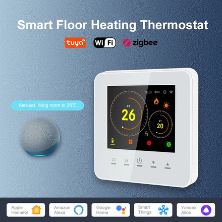 Acmelec Smart Tuya WiFi Underfloor Heating Thermostat 3A Water Boiler Temperature Controller Color Screen Alexa Google Home 220V