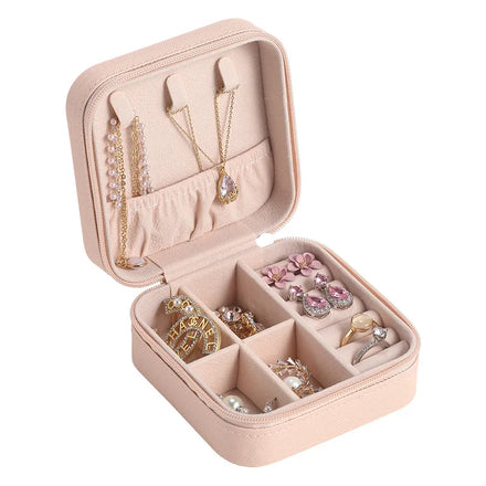 Cheap Hot Selling PU Leather Travel Jewelry Organizer Box Portable Travel Jewelry Organizer Cases for Rings Earrings Necklace