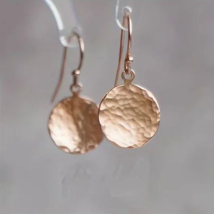 Minimalist Golden Concave and Convex Small Round Earrings for Women Simple and Elegant Geometric Circular Design N202211