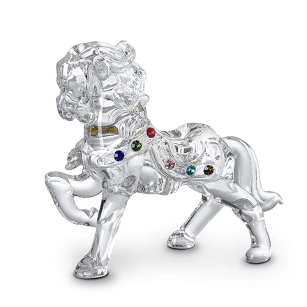 Crystal Standing Horse Figurine Collectible Glass Animal Statue Decoration Ornaments for Home Office Table