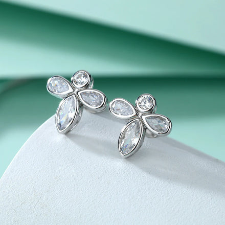 Cubic Zirconia Stud Earring 925 Sterling Silver Studs Earrings for Women