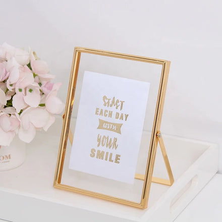 Hot Sale Custom Simple Modern Metal Picture Frame Gold Silver Rose Gold Glass Photo Frame