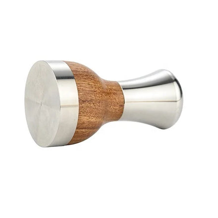 Espresso Tamper Tool Flat Base Wood Handle Espresso Tamper Coffee Stainless Steel Press Tamper