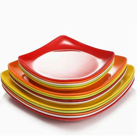 Cheap Restaurant Melamine Tableware Square Plates Colorful Plastic Charger Plate Wedding