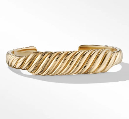 New Arrived 18K Gold Plated Thick Carved Cuff Bangle for Men Women Jewelry Fashion Cuff Bangle Jewelry