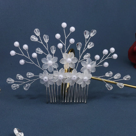 Miallo Handmade Pearl Flower Zirconia Bridal Hair Combs Bridal Hair Accessories for Weddings Girl Jewelry