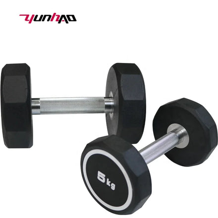Yuncheng Factory Direct Custom Logo 10 Edges Dumbbells PEV Dumbbell Weightlifting Set