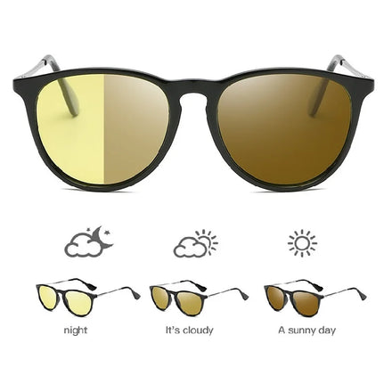 Outdoor Car Night Vision Driving Sunglasses Photochromic Lens UV400 Polarized Day Night Glasses for Women Men