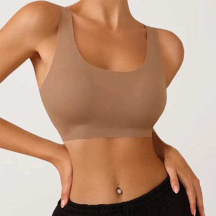 Ladymate ODM/OEM Women Seamless Wireless Tank Bra Soft Stretch Removable Pad Invisible Comfort Everyday Bralette Custom Logo