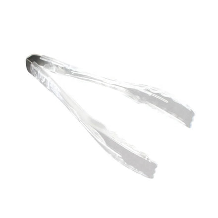 High Heat Clear Plastic Kitchen Utensil-BBQ Food Foodservice Utility Tongs for Vegetables Salad Bread Bar Tool Scalloped