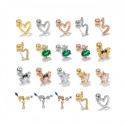 Zuola Trendy Fashionable Zircon Earrings Durable Titanium Posts Comfortable Sensitive Ears Daily Wear Hypoallergenic Gold Plated