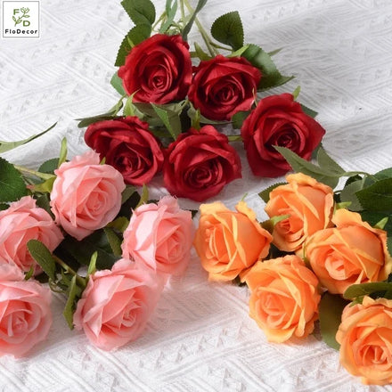 Wholesale Hot Sale Artificial Silk Rose Flowers Single Stem for Wedding Home Party Table Centerpiece Decorative Flower