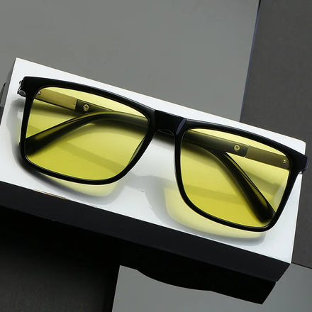 Unisex Rectangular Polarized Sunglasses Aluminum Color Changing Night Vision Outdoor Driving Day Night Glasses UV400 Protection