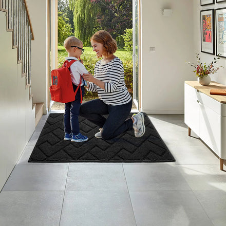 Non Slip Loop Pile Modern Hotel Door Mats 20x31.5 Inch Thick Absorbent Resist Dirt Entrance Doormat with TPR Backing
