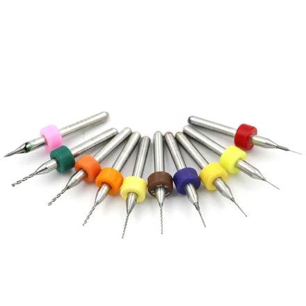 Set of 10 Mini CNC Micro Drill Bits Print Circuit Board 0.1mm-1mm/0.3mm-1.2mm Carbide Micro Woodworking Twist Processing Type