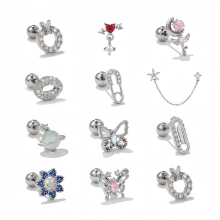 Trendy Butterfly Shaped 3A Zircon Earrings Silver Finish Titanium Posts Ideal for Women and Girls Wear