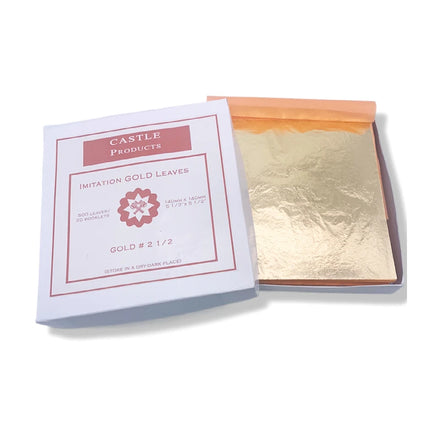 Imitation Gold Leaf Wholesale 500 Sheets a Pack 14 X 14 cm for Arts Gilding Crafting Decoration Booklet Gold Leaf