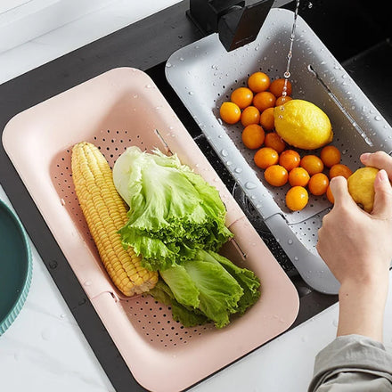 Collapsible Extendable Pot Colander Clips Kitchen Strainers Pasta Drainer Cooking Basket Food Clip on Silicone Strainer
