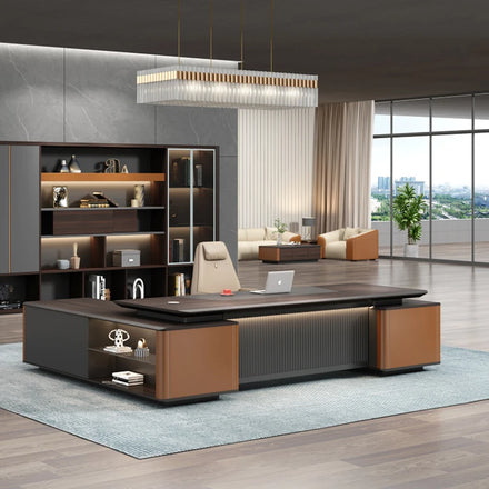Liyu High-Tech Convertible Extendable Modern Executive Manager Desk MFC Luxury CEO Office Desk