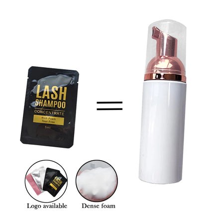 Lash Shampoo Concentrate for Lash Extensions Packets Eyelash Foam Cleanser Diy Bulk clear Lash Shampoo Bottle Concentrate