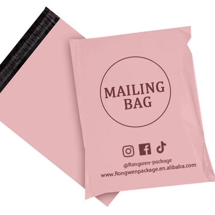 RONGWEN Factory Custom Pink Logo Courier Bag 38*52cm Tearproof Plastic Packaging Bag Poly Mailer Shipping Envelope Mailing Bag