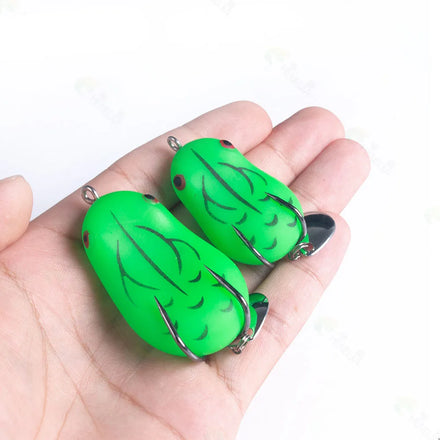 4.2cm/8g 5cm/14g Rubber Frog Fishing Lures With Balance Weight Spoon Snakehead Lure Floating Artificial Frog Bait