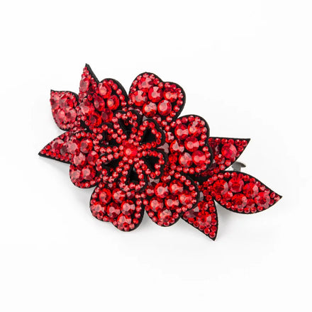 HX-295 Fashion Shiny Rhinestone Flower Hairpin Duckbill Clip Hair Claw Barrettes Hair Clips Women Headwear 6 Colors