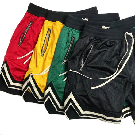 Wholesale Men's Summer Quick Dry Shorts Mesh Solid Hip Hop Breathable Casual Basketball Sports Shorts