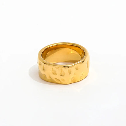 Fenny 18K Gold Plated Waterproof&Tarnish Free Fashion Simple Irregular Rough Ring for Women Stainless Steel Wholesale Jewelry