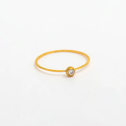 Fenny 18K Gold Plated Non Tarnish Simple Dainty Zirconia Ring Designer for Women Stainless Steel Wholesale Jewelry