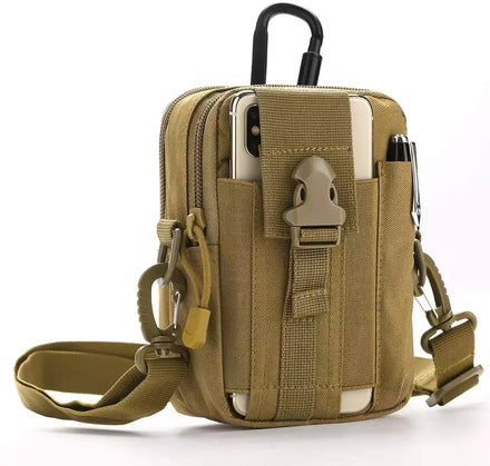 Universal Multifunction Tactical Waist Pouch Bag with Zipper Closure Polyester Material Waterproof-Phone & Car Key Holster Purse