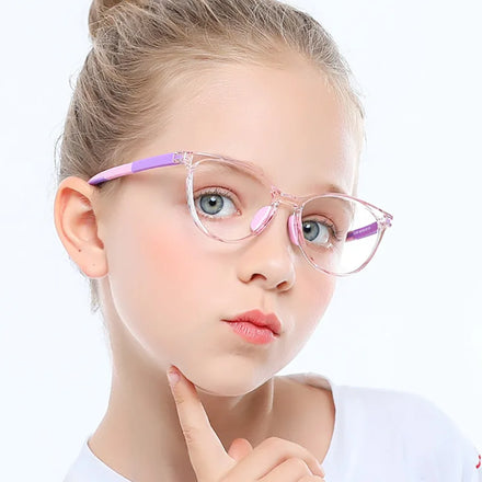 Hot Sale Oval Style TR90 Material Blue Light Blocking Computer Gaming Eyeglasses Frames for Boys and Girls