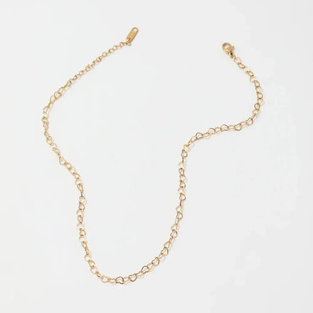 Fenny 18K Gold Plated No Fade Dainty Hollow Heart Pave Chain Necklace Classic Jewelry Stainless Steel Jewelry Wholesale