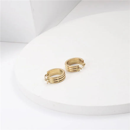 Fenny Tarnish Free Dainty Simple Multilayer Hoop Earring Trend for Women Wholesale 18K PVD Plated Stainless Steel Ladies Jewelry