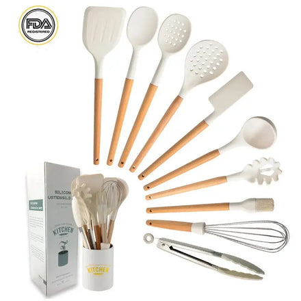 New Design 11pcs Silicone Kitchen Utensil Set Heat Resistance Utensils Cooking Home and Kitchen Cooking Utensil Sets Color Box