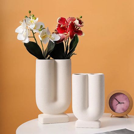 Nordic Ceramic Vase Dried Flower Arrangement Home Decoration Accessories Office Desktop Living Room Flower Vase