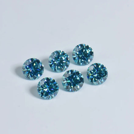 Ocean Blue Moissanite Flawless Synthesis Gematones 6.5mm Size Loose Gemstone